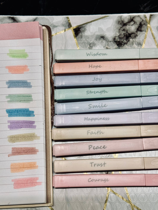 Pastel No Bleed Bible Highlighter 10 Piece Set
