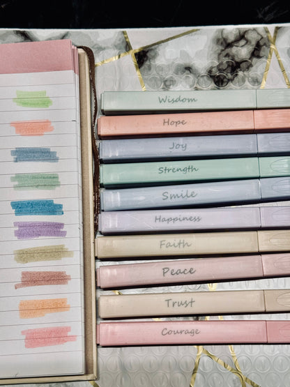 Pastel No Bleed Bible Highlighter 10 Piece Set