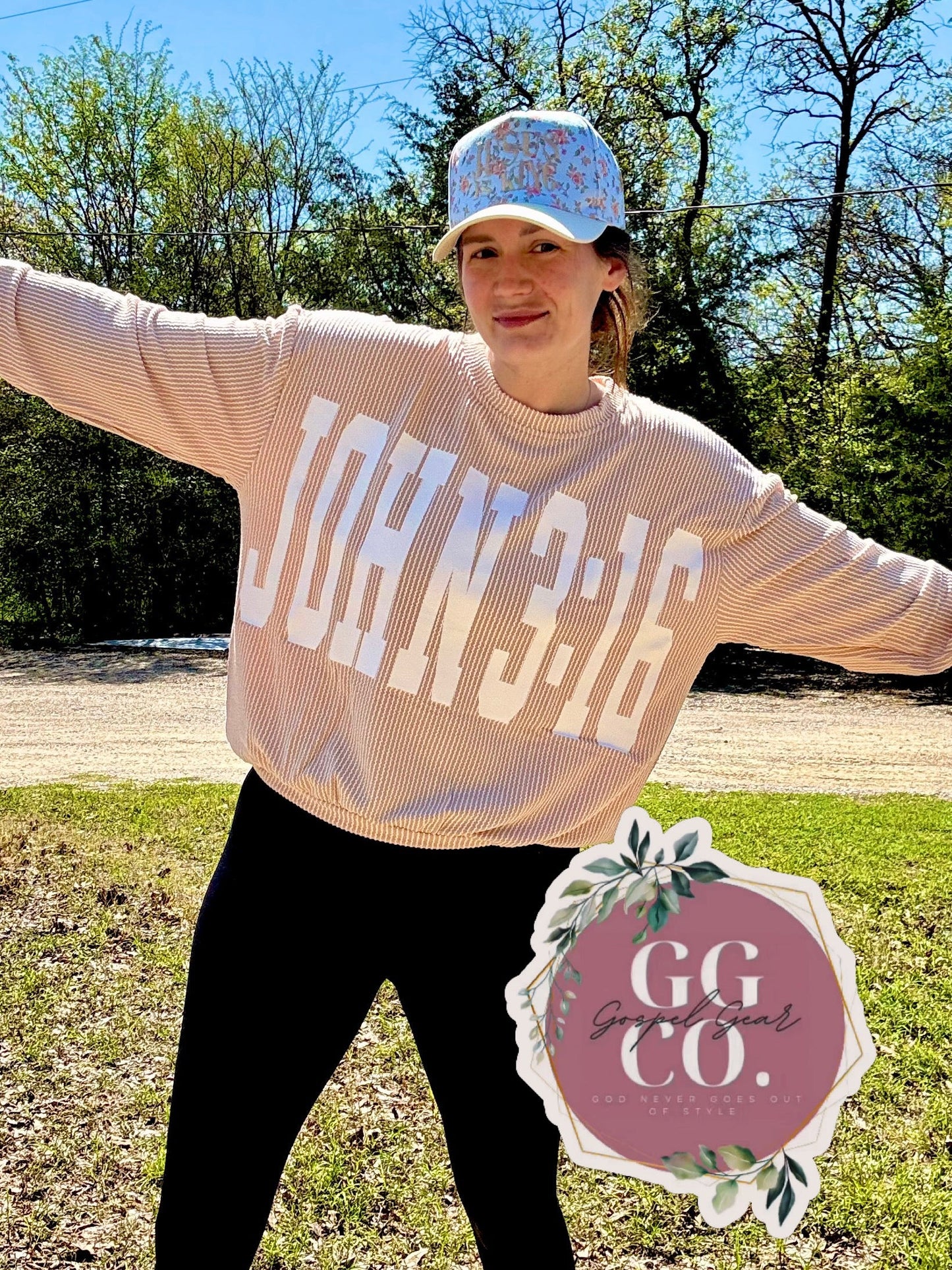 John 3:16 Christian Corded Gospel Gear Crewneck Shirt