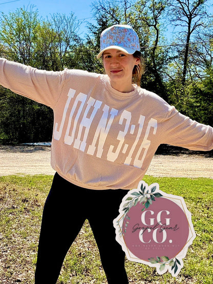 John 3:16 Christian Corded Gospel Gear Crewneck Shirt