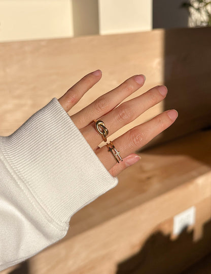Stacked Cross Gem Ring - Elevated Faith