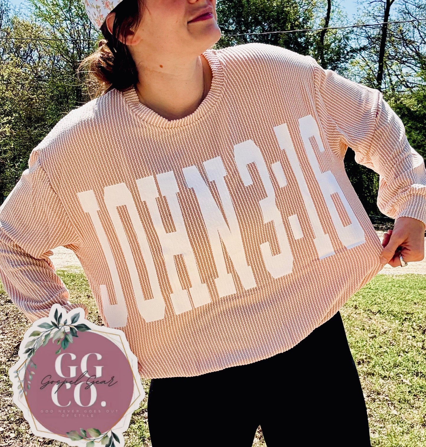 John 3:16 Christian Corded Gospel Gear Crewneck Shirt