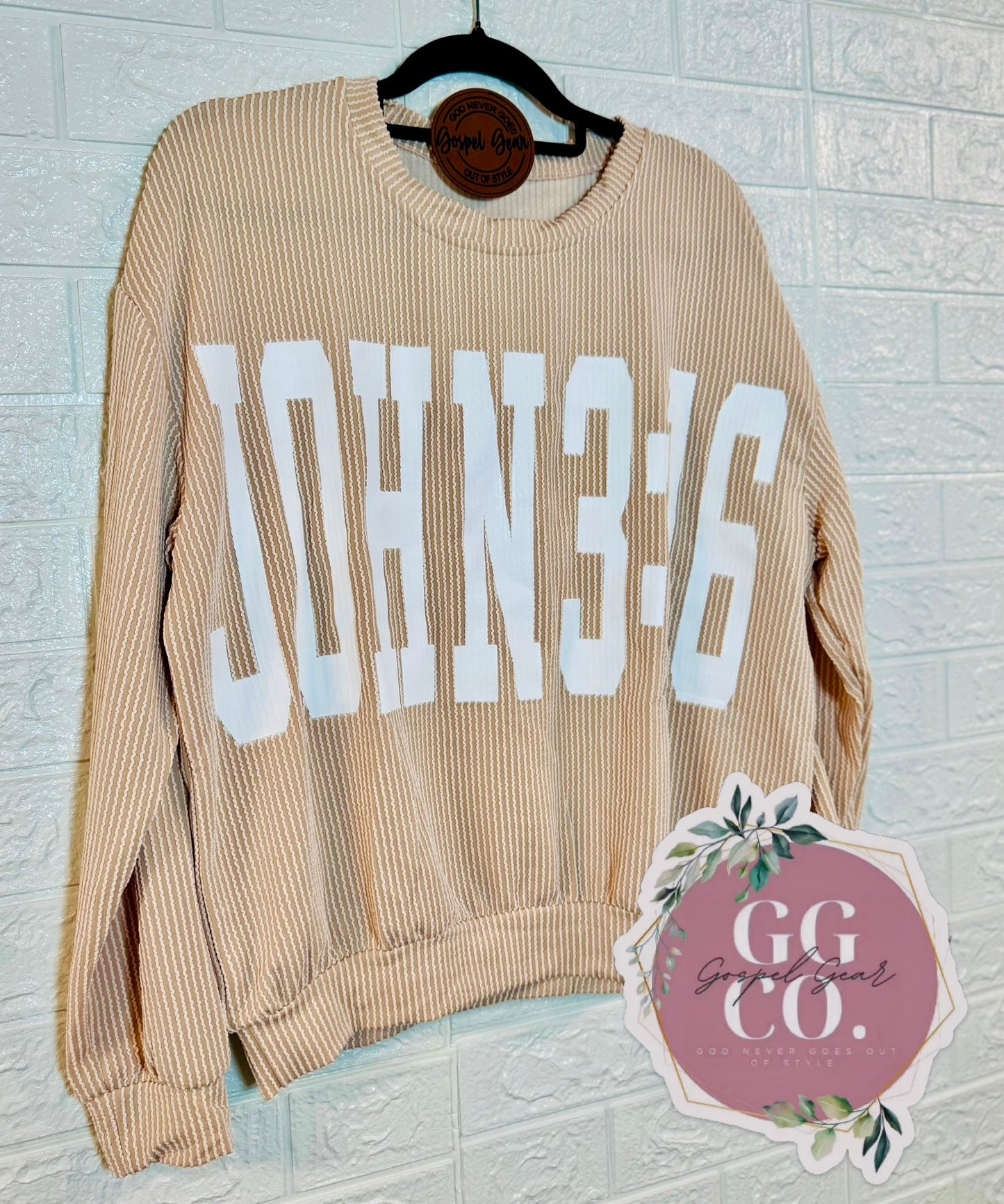 John 3:16 Christian Corded Gospel Gear Crewneck Shirt