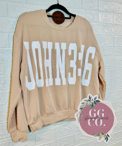 John 3:16 Christian Corded Gospel Gear Crewneck Shirt