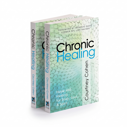 Two copies of the book 'Chronic Healing' by Courtney Cohen on a white background