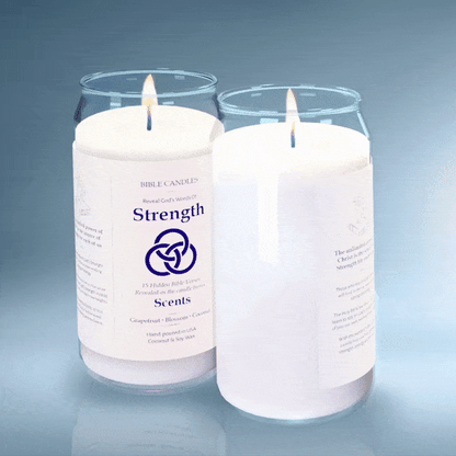 Strength Bible Candle - Grapefruit, Orange & Berry Scent with Hidden Verses
