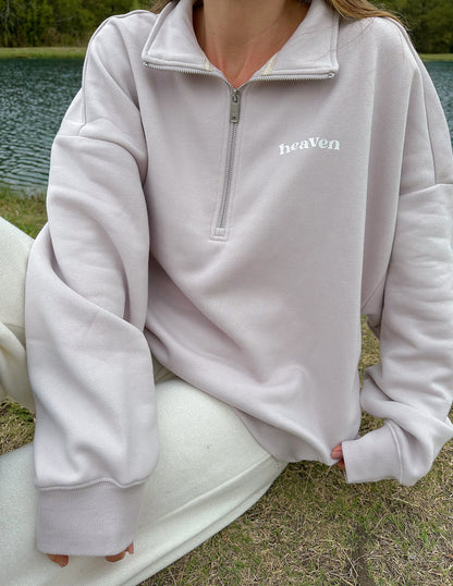 Heaven Women's Lilac Half-Zip Pullover - Elevated Faith