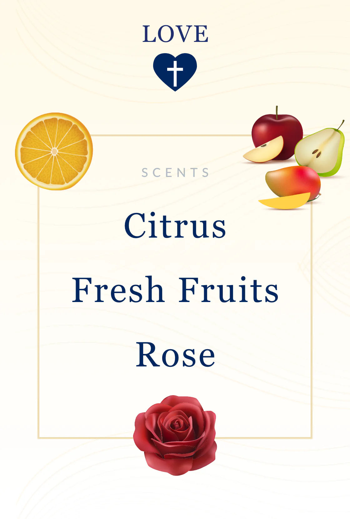 Love Bible Candle - Citrus, Fresh Fruits & Rose Scent with Hidden Verses