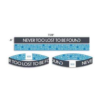 Never Too Lost To Be Found Wristband Specifications
