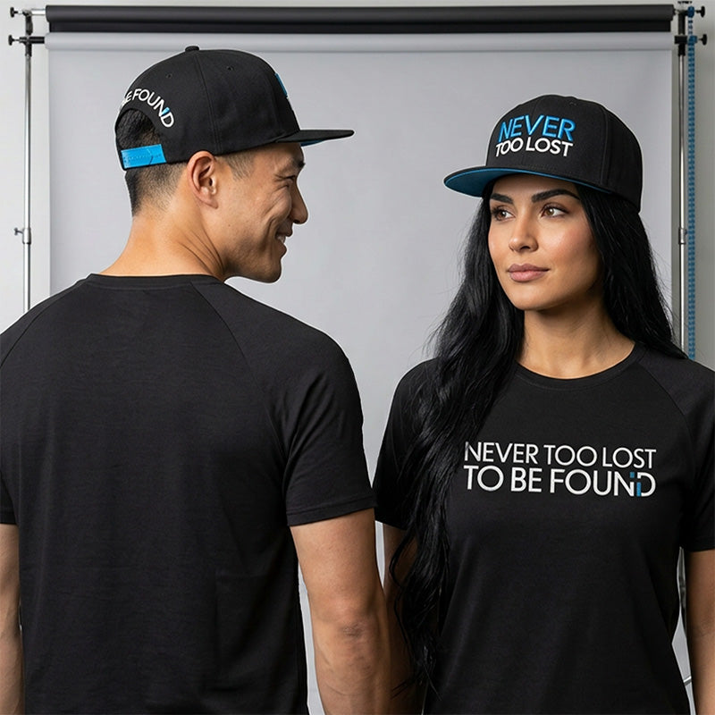 Never Too Lost To Be Found - Black Snapback Hat