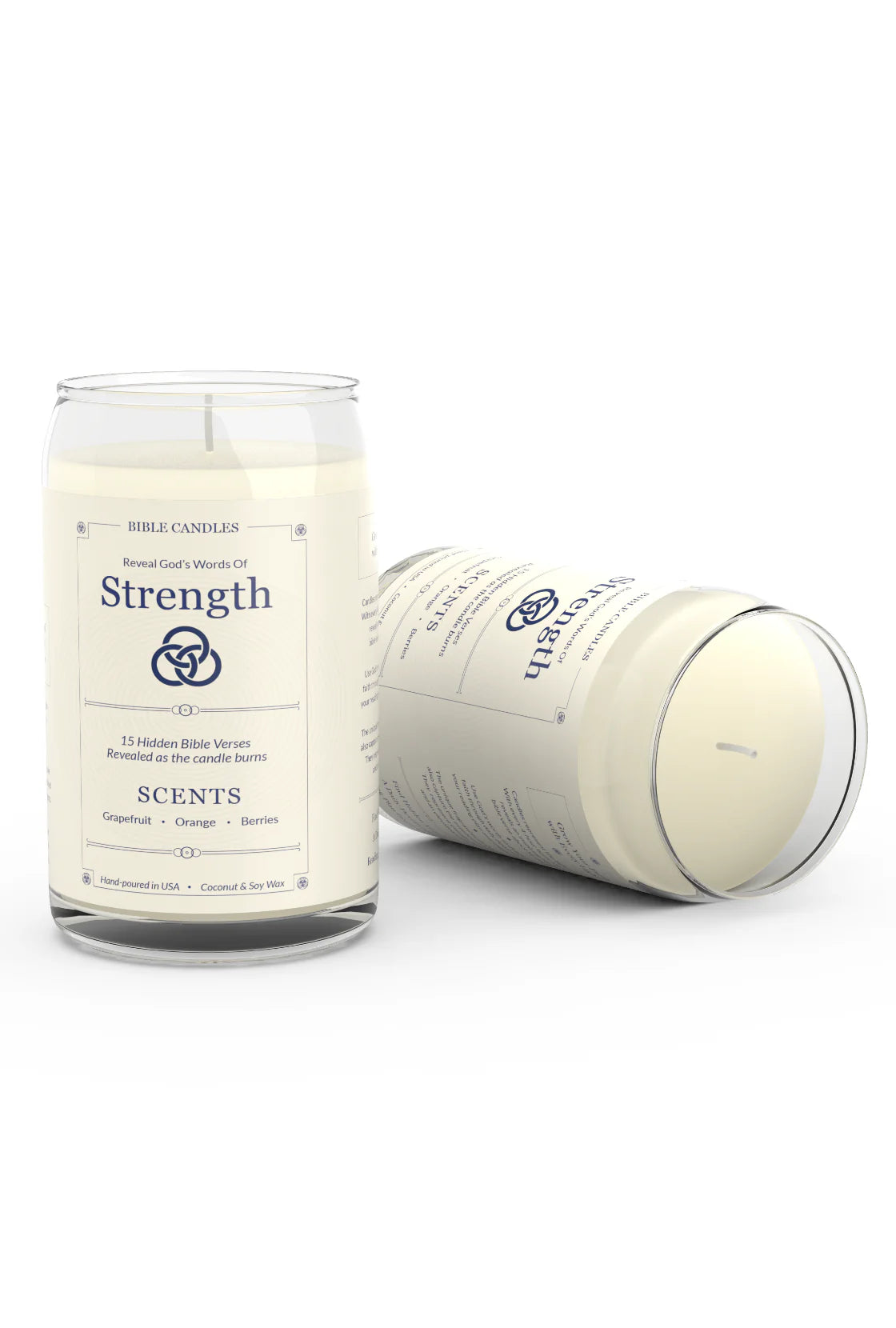 Strength Bible Candle - Grapefruit, Orange & Berry Scent with Hidden Verses