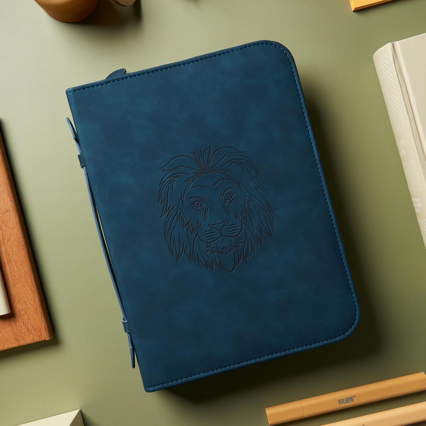 Blieve Navy Lion Bible Cover