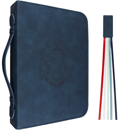 Blieve Navy Lion Bible Cover