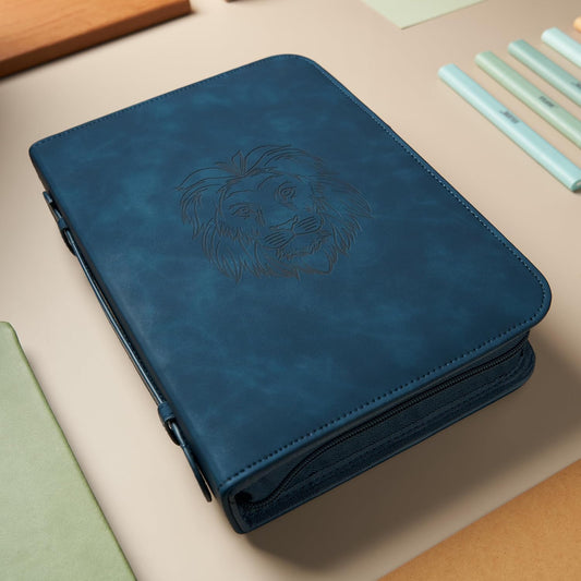 Blieve Navy Lion Bible Cover