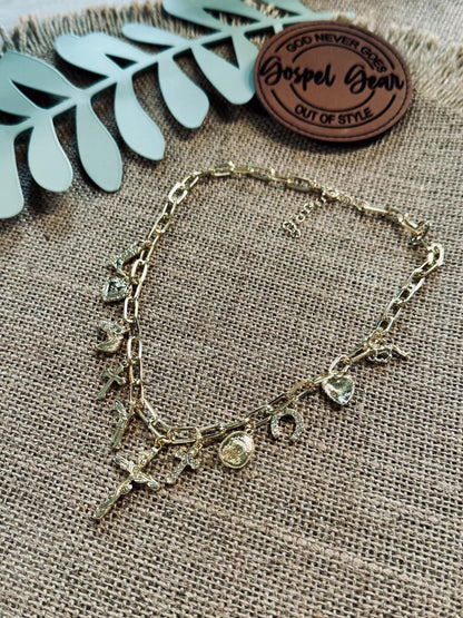 Christian Cowgirl Cross Charm Necklace